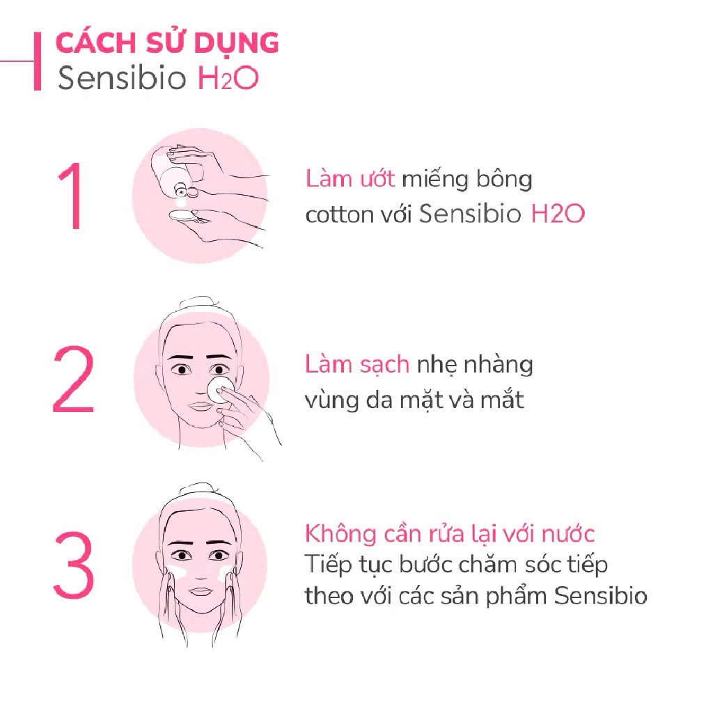 Nước Tẩy Trang Dành Cho Da Thường , Da Nhạy Cảm Bioderma Sensibio H20 500ml — cận cảnh chai sản phẩm với nhãn mặt trước
