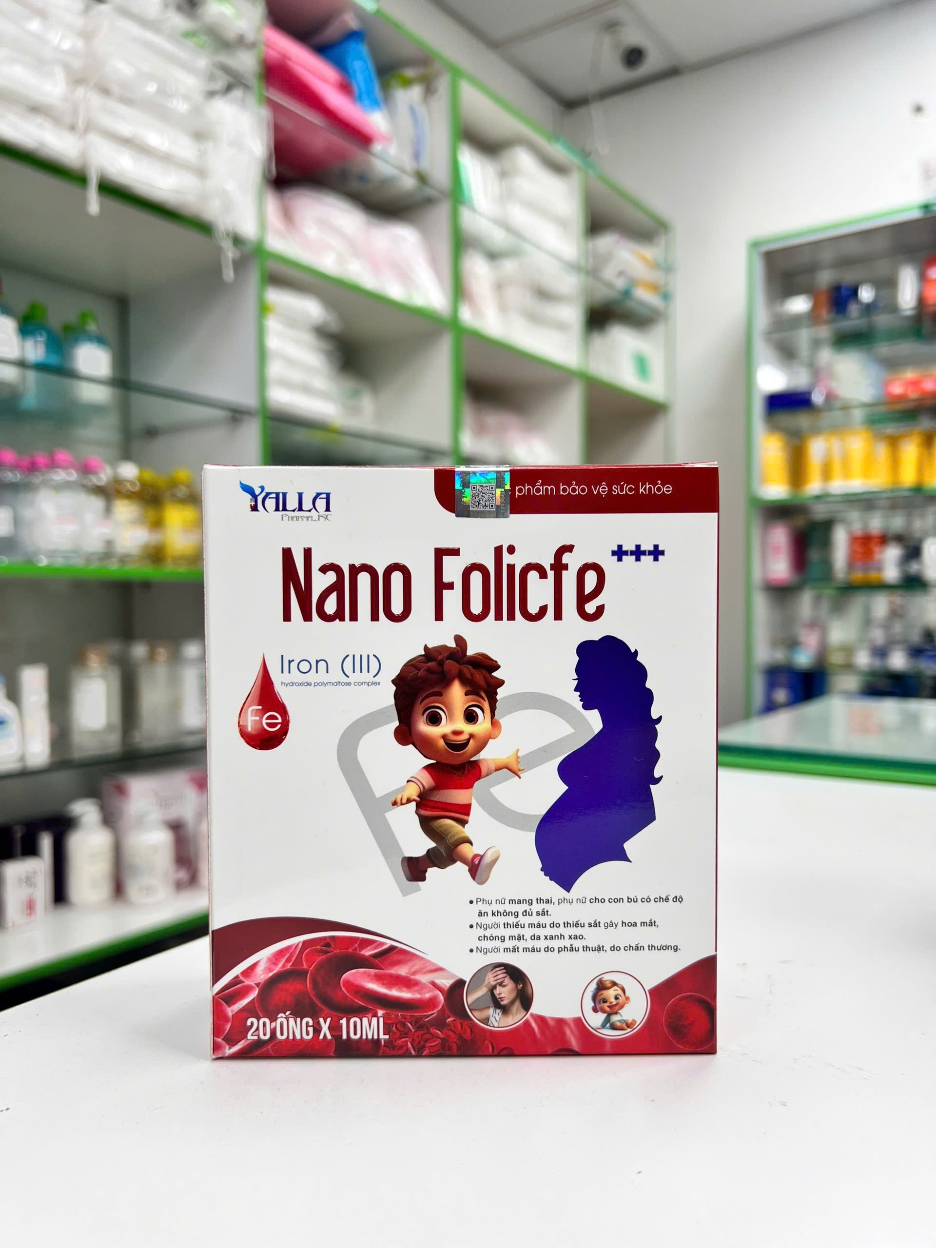 Thực Phẩm Bổ Sung Sắt Nano Folicfe — hộp sản phẩm tổng quan